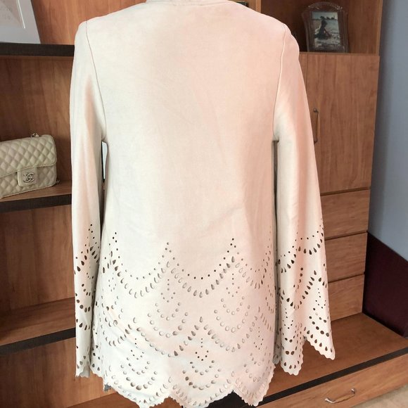 Faux Suede Open Front Jacket from Sky - Picture 6 of 6